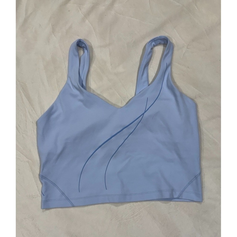 Lululemon Align Tank Crop Built In Bra Womens Size 10Color "Blue Linen" Preowned